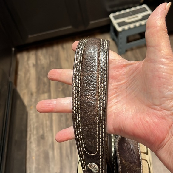 Coach Brown and Tan Signature Shoulder Bag with Leather Trim - Picture 5 of 10